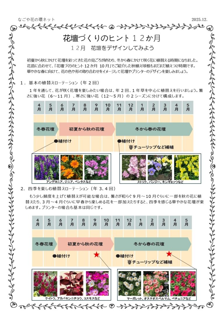 『花壇づくりのヒント12か月』第1２弾